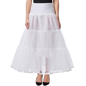 Grace Karin Girls White Ankle Length Crinoline Underskirts Size 8-9 Y